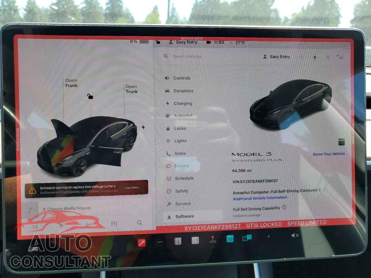 TESLA MODEL 3 2019 - 5YJ3E1EA6KF298127