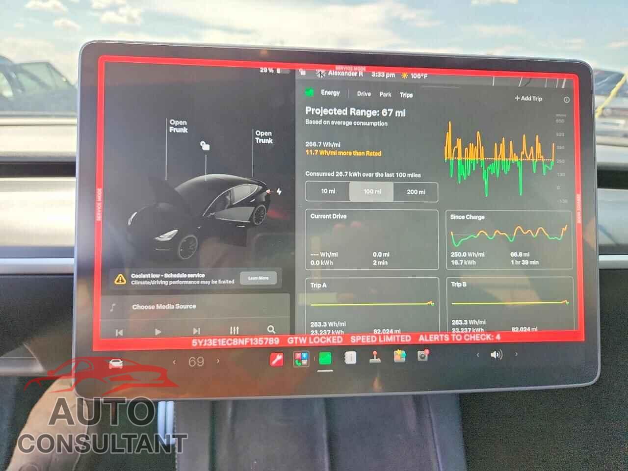 TESLA MODEL 3 2022 - 5YJ3E1EC8NF135789