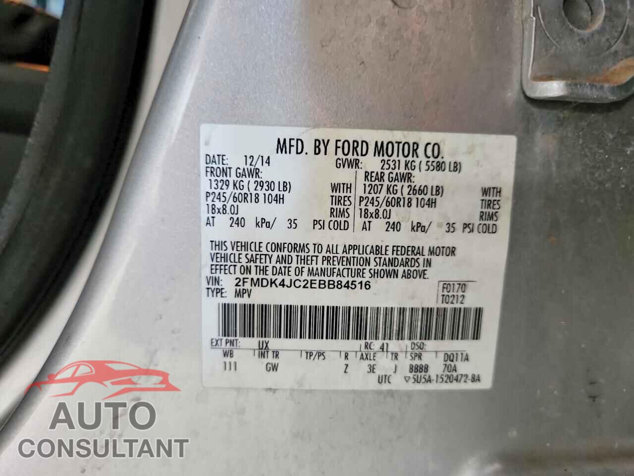 FORD EDGE 2014 - 2FMDK4JC2EBB84516