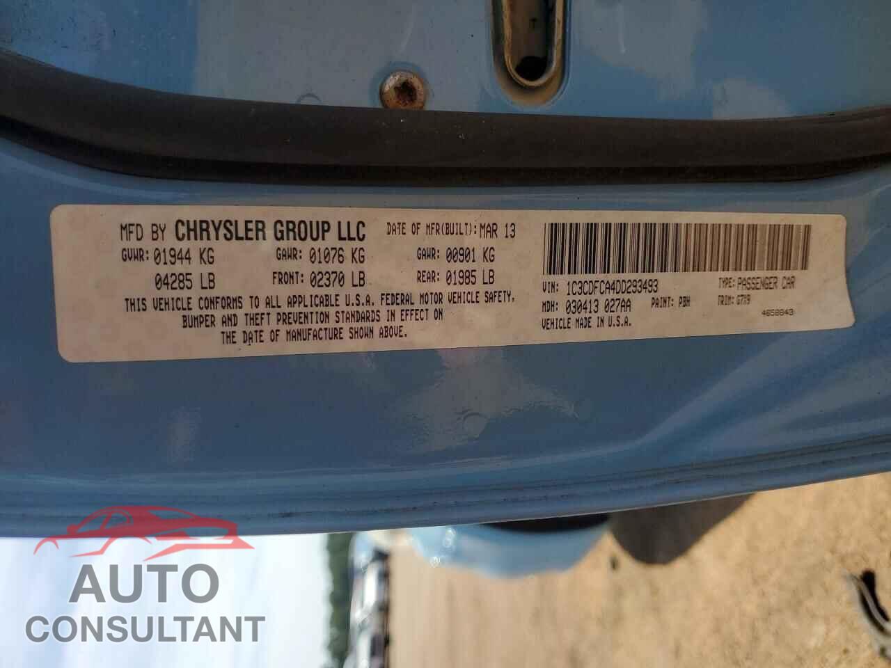DODGE DART 2013 - 1C3CDFCA4DD293493