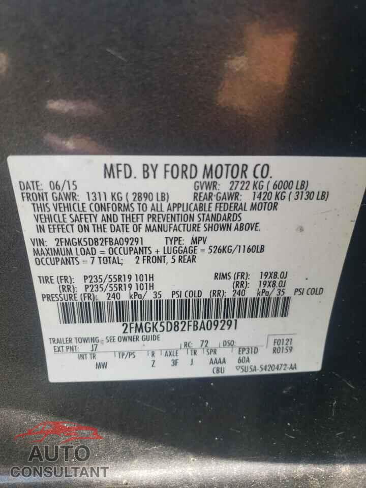 FORD FLEX 2015 - 2FMGK5D82FBA09291