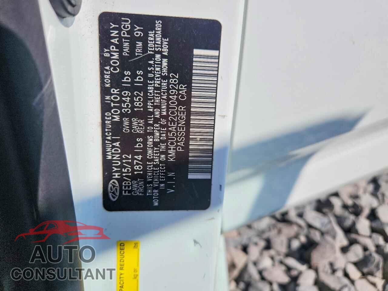 HYUNDAI ACCENT 2012 - KMHCU5AE2CU049282