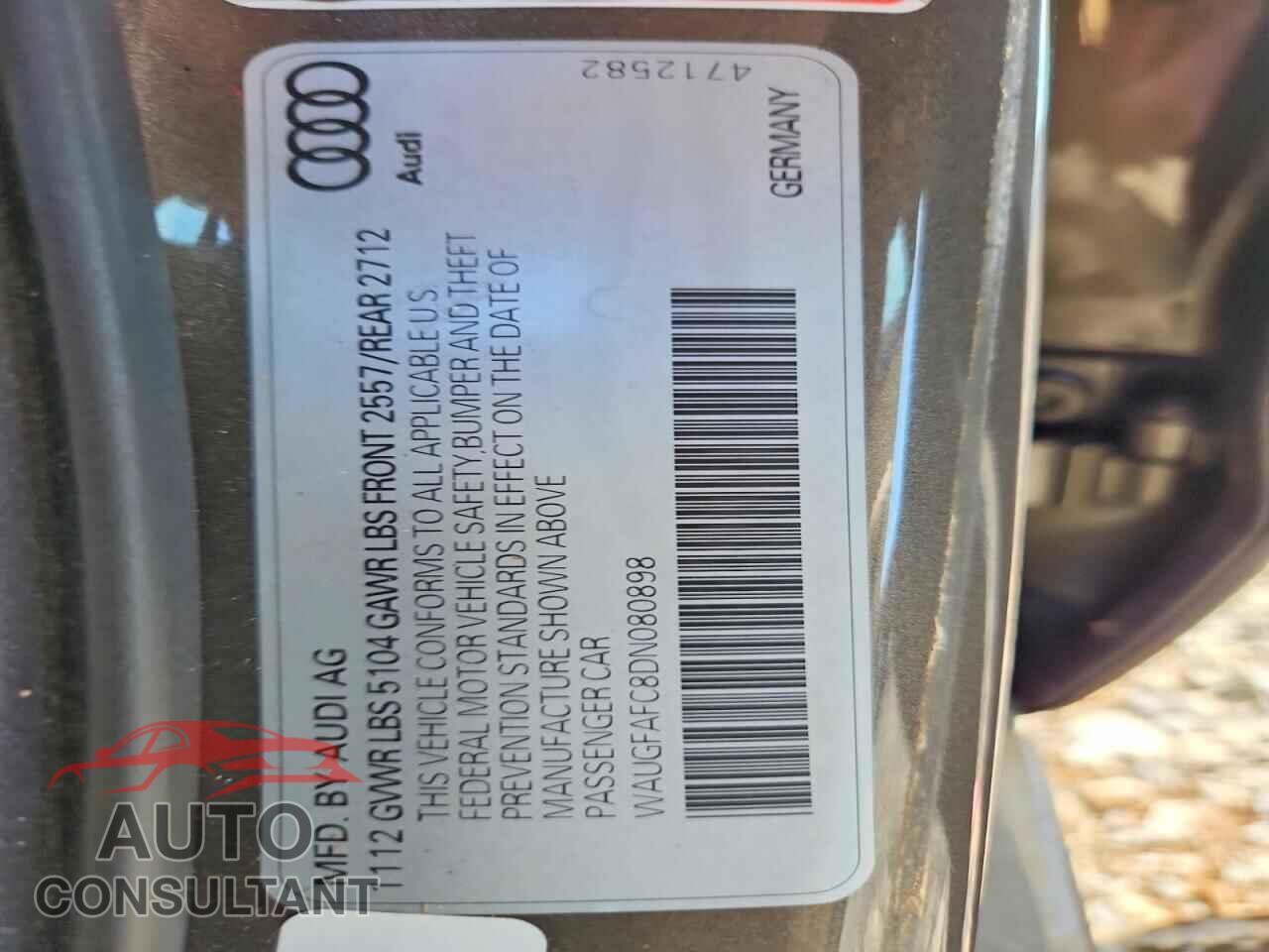 AUDI A6 2013 - WAUGFAFC8DN080898