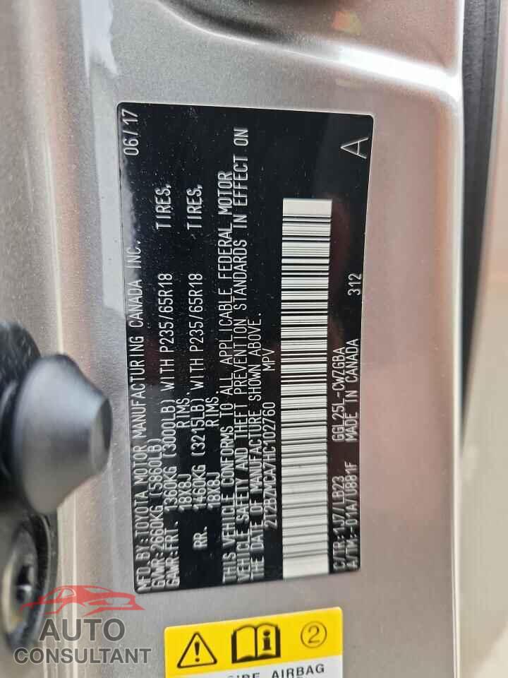 LEXUS RX350 2017 - 2T2BZMCA7HC102760