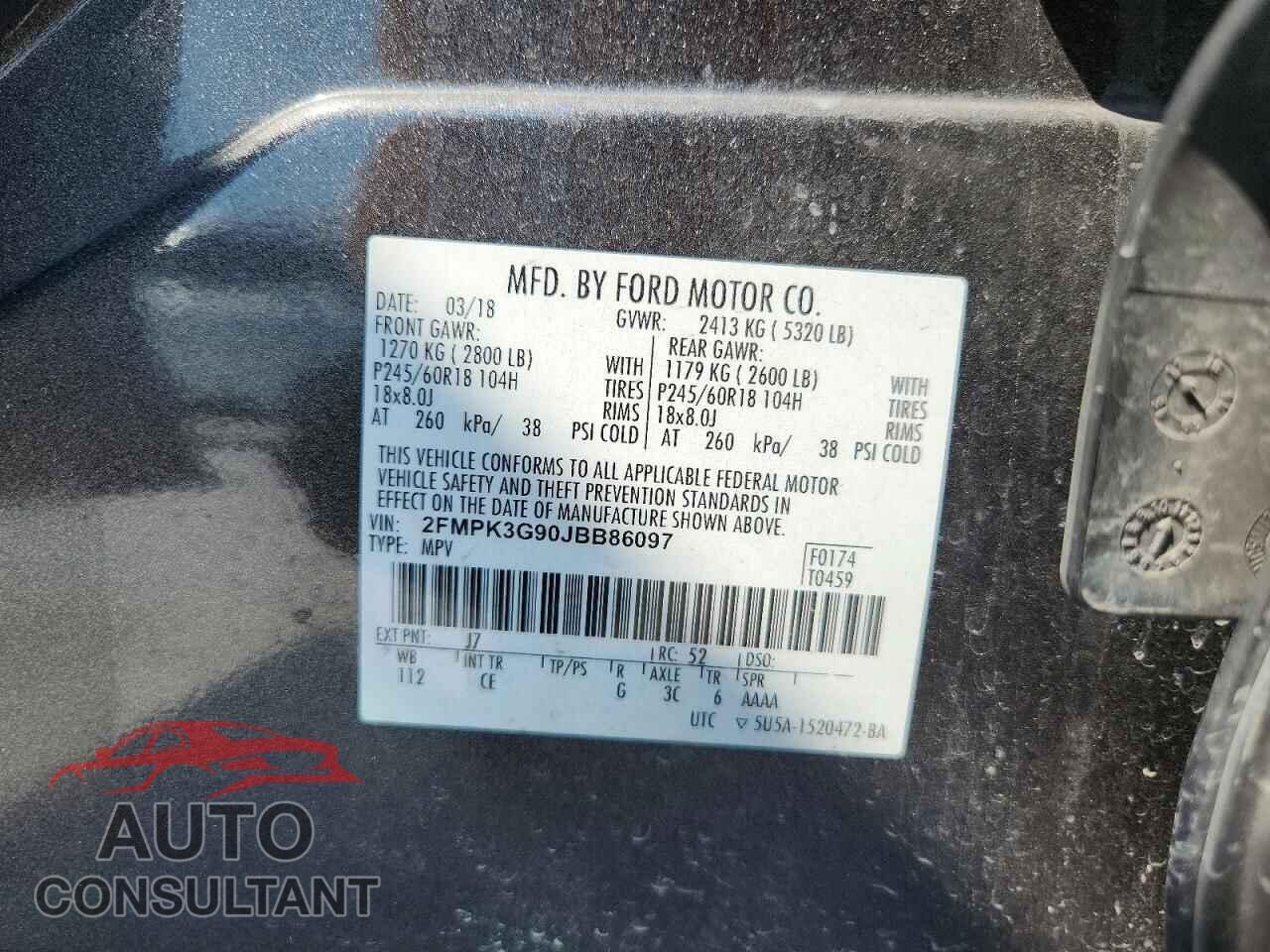 FORD EDGE 2018 - 2FMPK3G90JBB86097