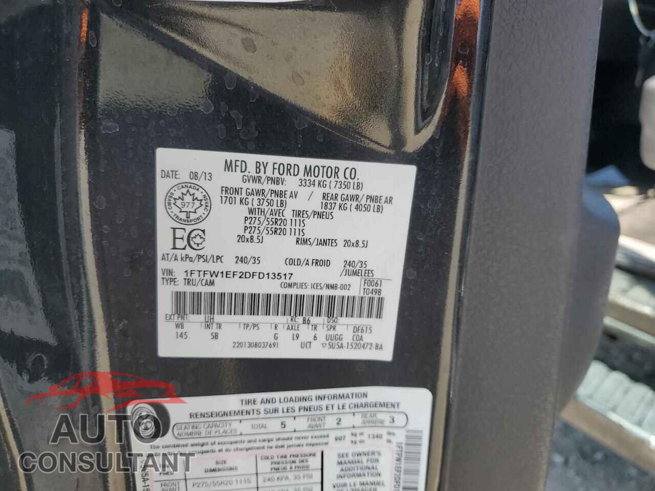 FORD F-150 2013 - 1FTFW1EF2DFD13517