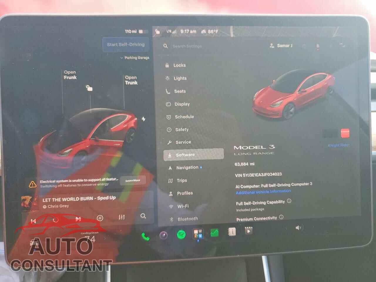 TESLA MODEL 3 2018 - 5YJ3E1EA3JF034023