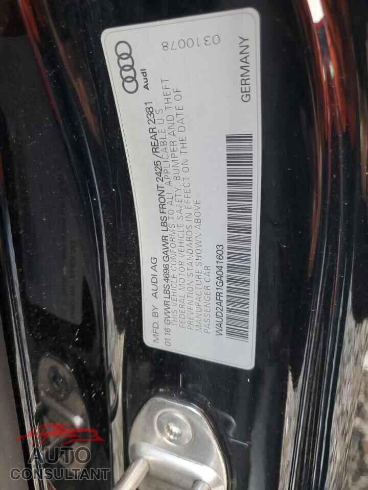 AUDI A5 2016 - WAUD2AFR1GA041603
