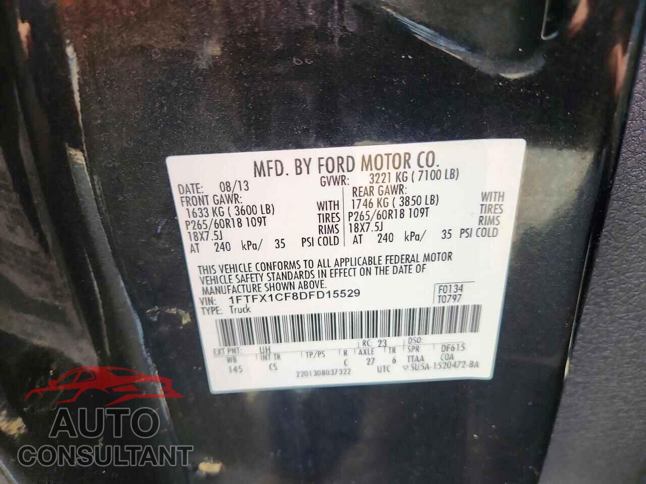 FORD F150 2013 - 1FTFX1CF8DFD15529
