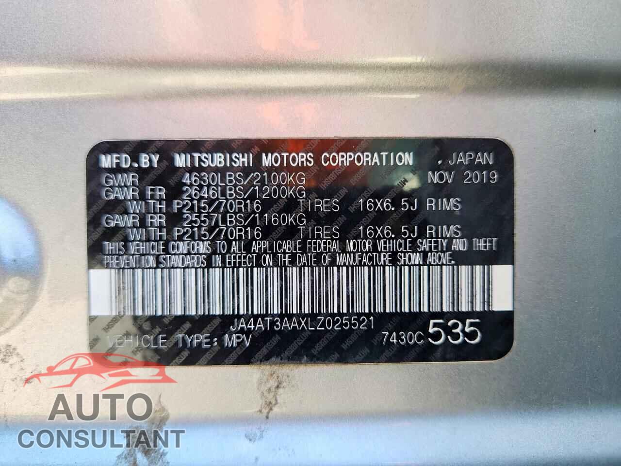 MITSUBISHI ECLIPSE 2020 - JA4AT3AAXLZ025521