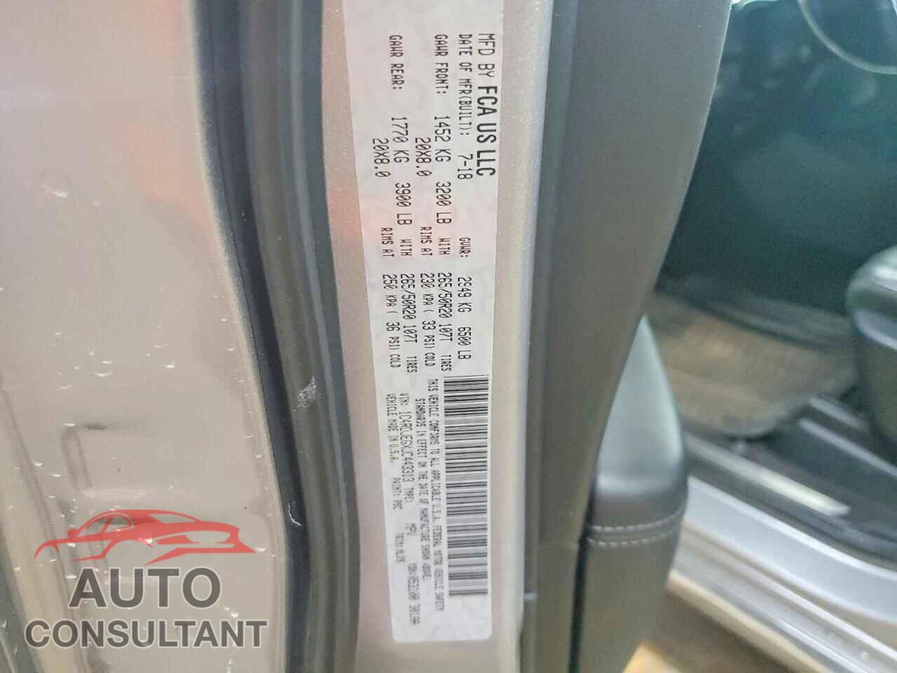 DODGE DURANGO 2018 - 1C4RDJEGXJC443313