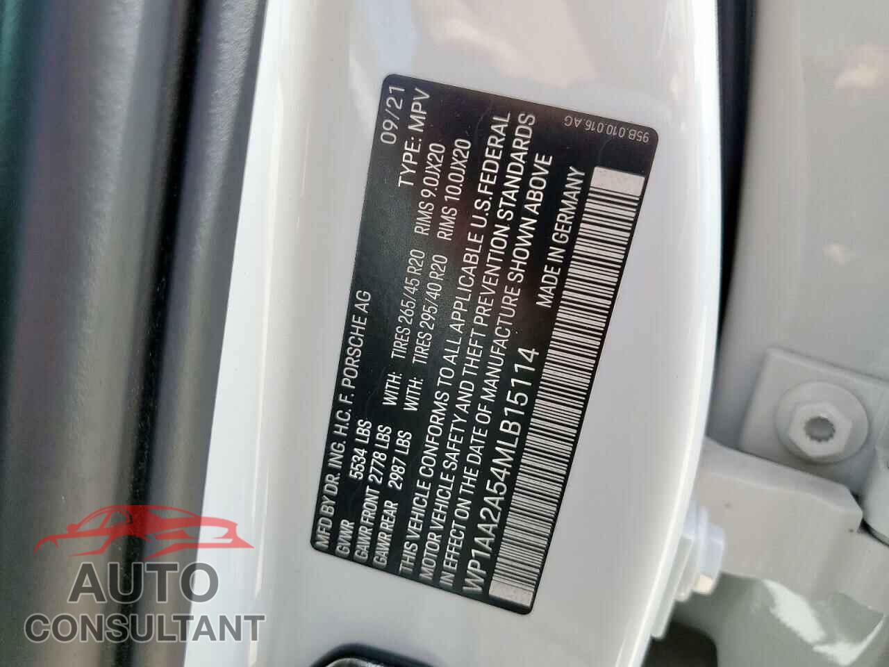 PORSCHE MACAN 2021 - WP1AA2A54MLB15114