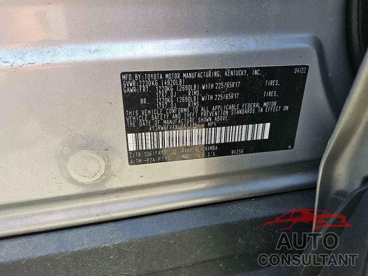 TOYOTA RAV4 2022 - 4T3RWRFVXNU065115