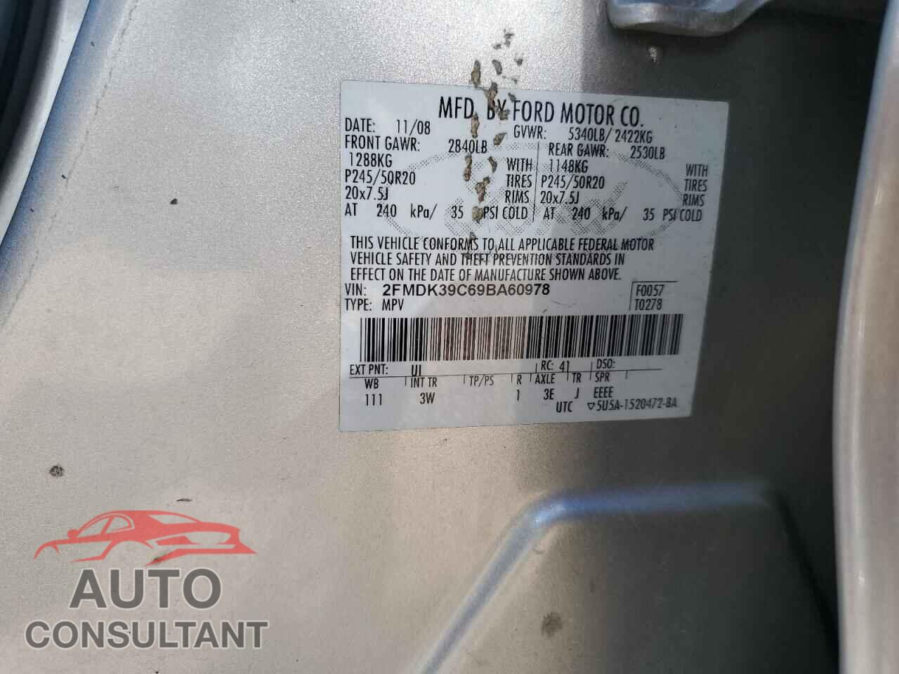FORD EDGE 2009 - 2FMDK39C69BA60978