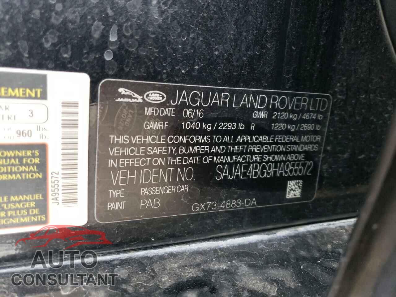 JAGUAR XE 2017 - SAJAE4BG9HA955572