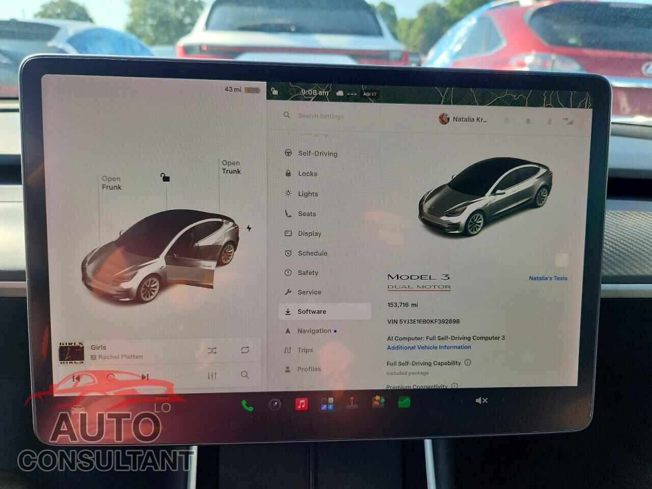 TESLA MODEL 3 2019 - 5YJ3E1EB0KF392898