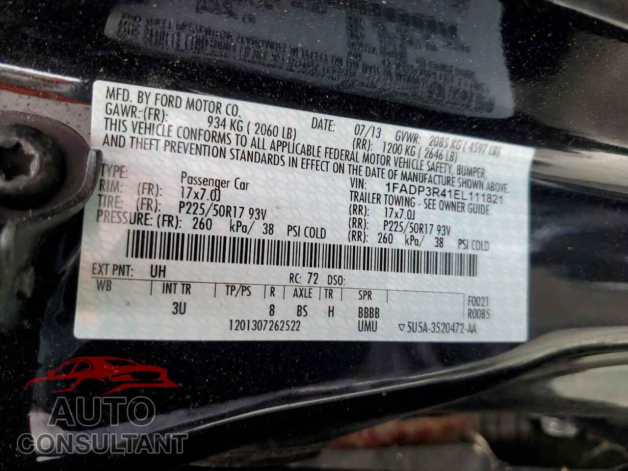 FORD FOCUS 2014 - 1FADP3R41EL111821