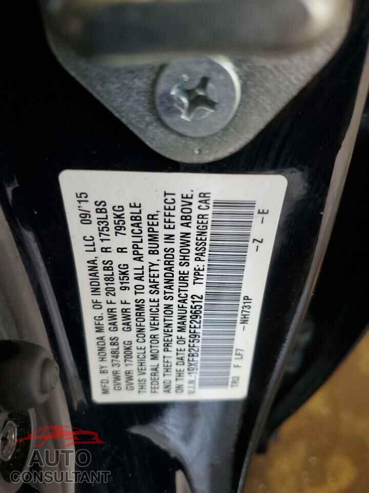 HONDA CIVIC 2015 - 19XFB2F59FE296512