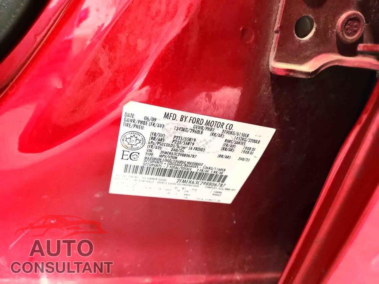 FORD FLEX 2009 - 2FMEK63C29BB06787