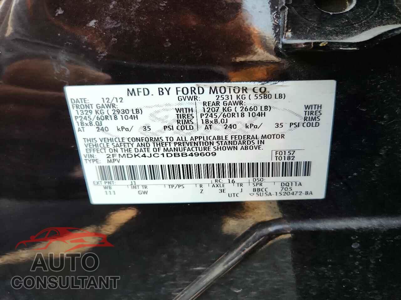 FORD EDGE 2013 - 2FMDK4JC1DBB49609
