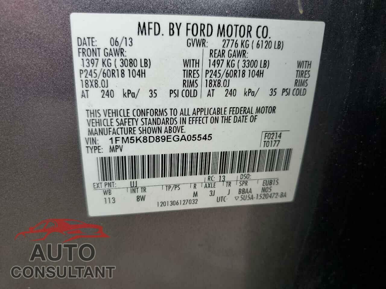 FORD EXPLORER 2014 - 1FM5K8D89EGA05545