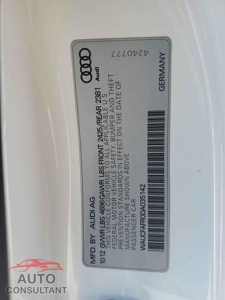 AUDI A5 2013 - WAUCFAFR0DA035142