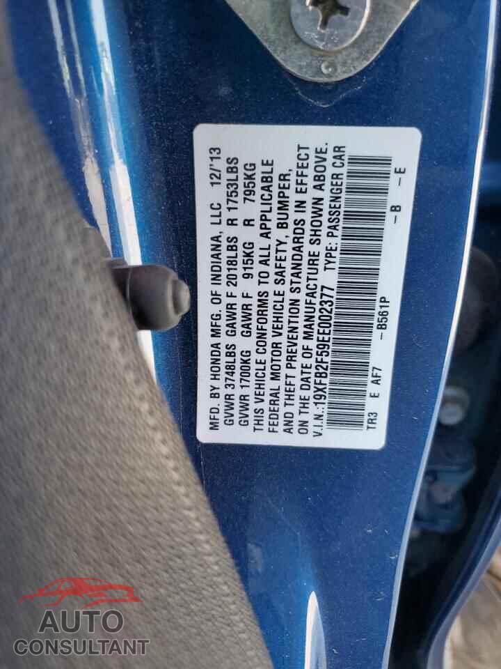 HONDA CIVIC 2014 - 19XFB2F59EE002377