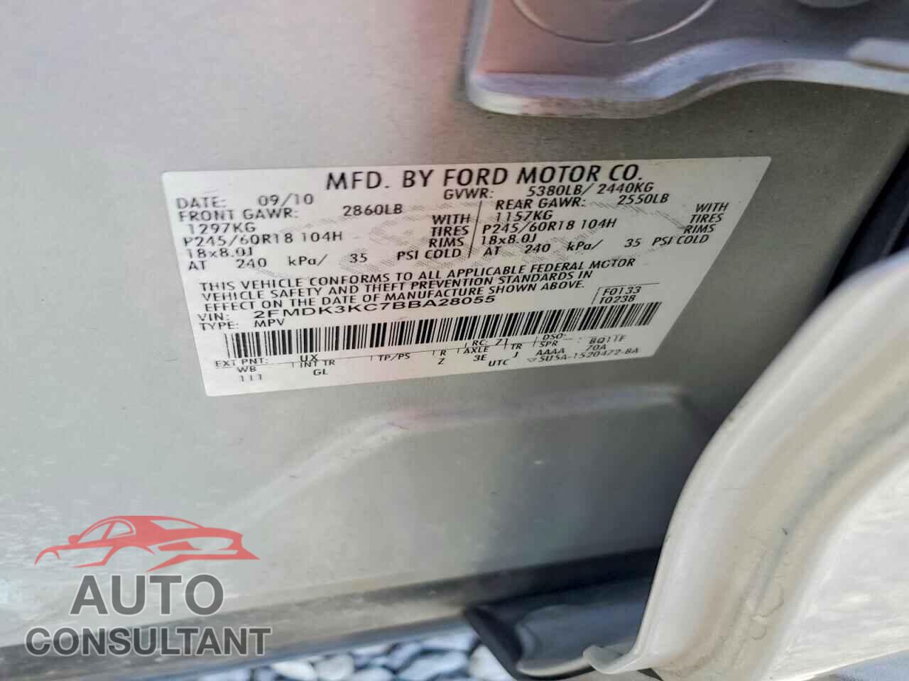 FORD EDGE 2011 - 2FMDK3KC7BBA28055
