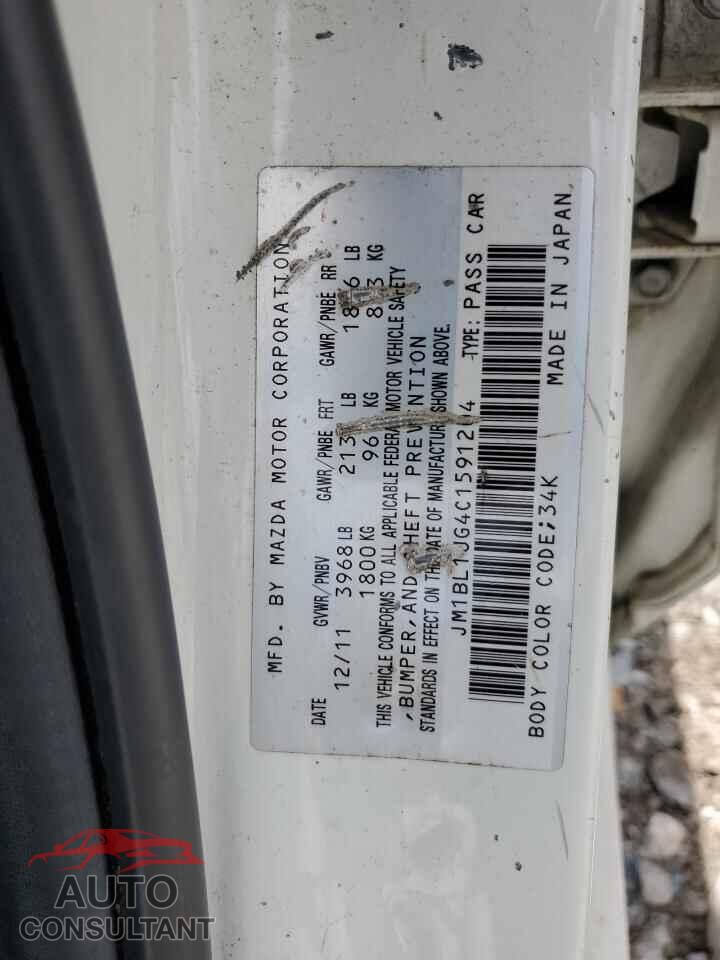 MAZDA 3 2012 - JM1BL1UG4C1591204
