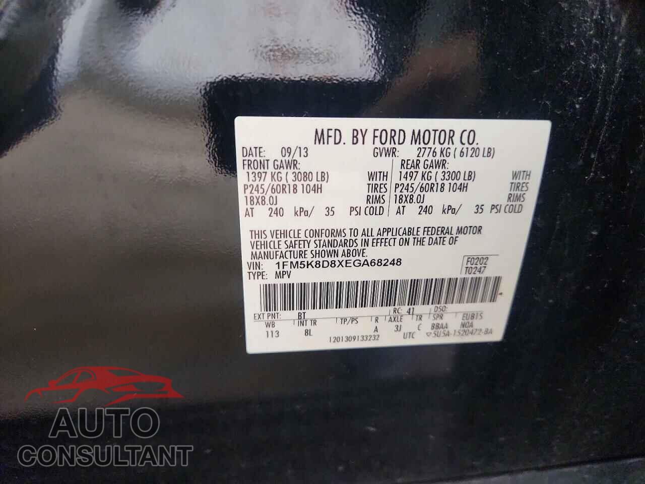 FORD EXPLORER 2014 - 1FM5K8D8XEGA68248