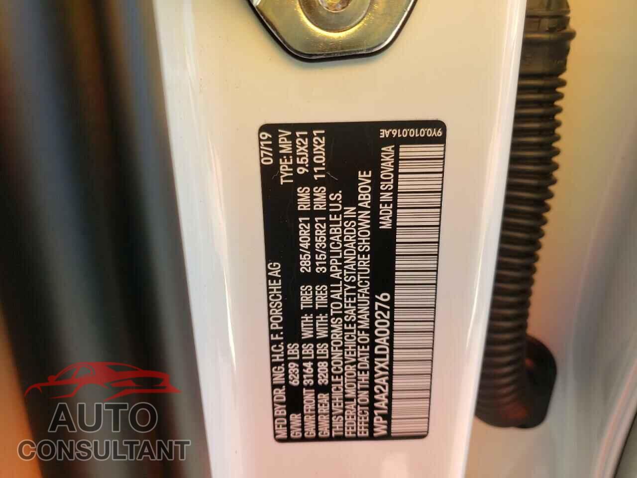 PORSCHE CAYENNE 2020 - WP1AA2AYXLDA00276