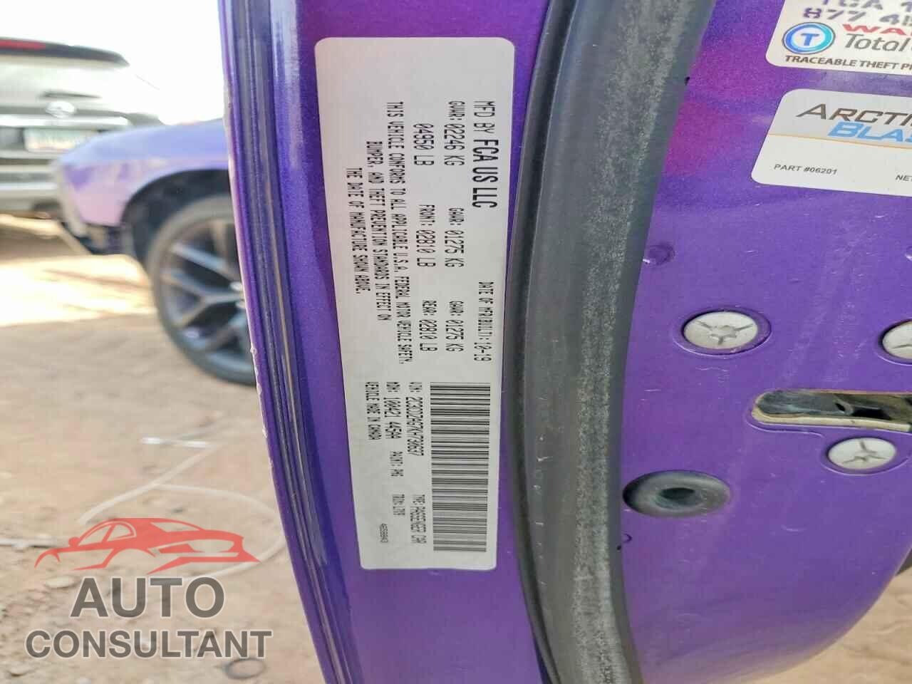 DODGE CHALLENGER 2019 - 2C3CDZAG7KH730637