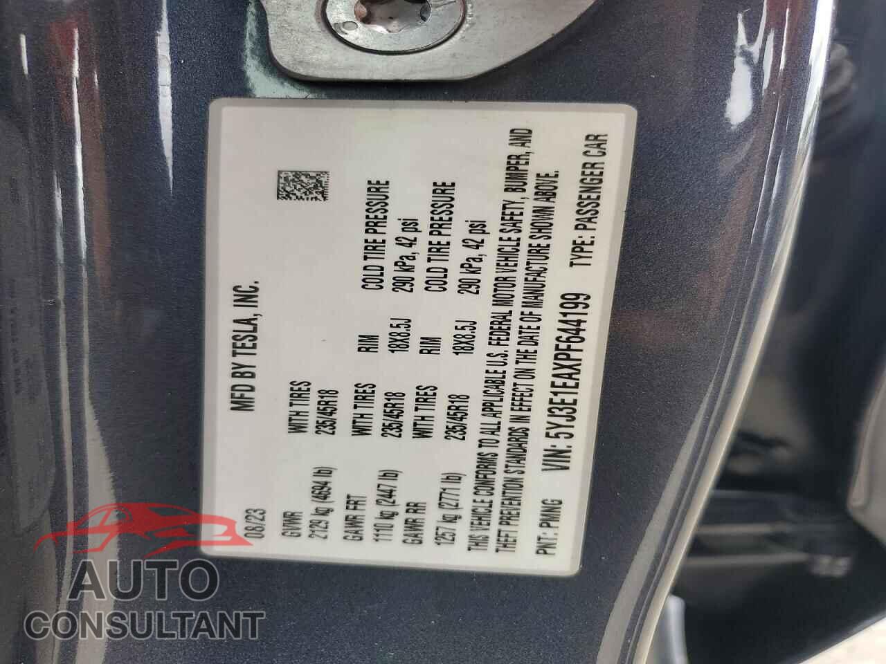 TESLA MODEL 3 2023 - 5YJ3E1EAXPF644199