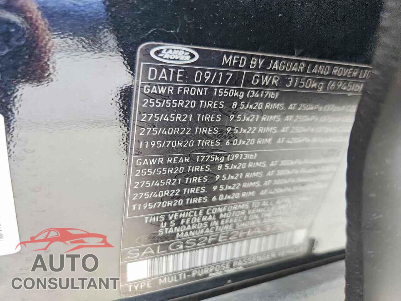 LAND ROVER RANGEROVER 2017 - SALGS2FE2HA370419