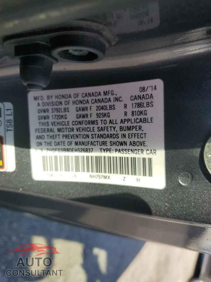 HONDA CIVIC 2014 - 2HGFG3B80EH526837