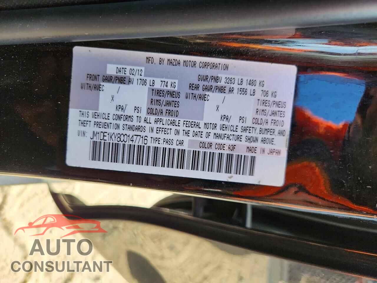 MAZDA 2 2012 - JM1DE1KY8C0147716