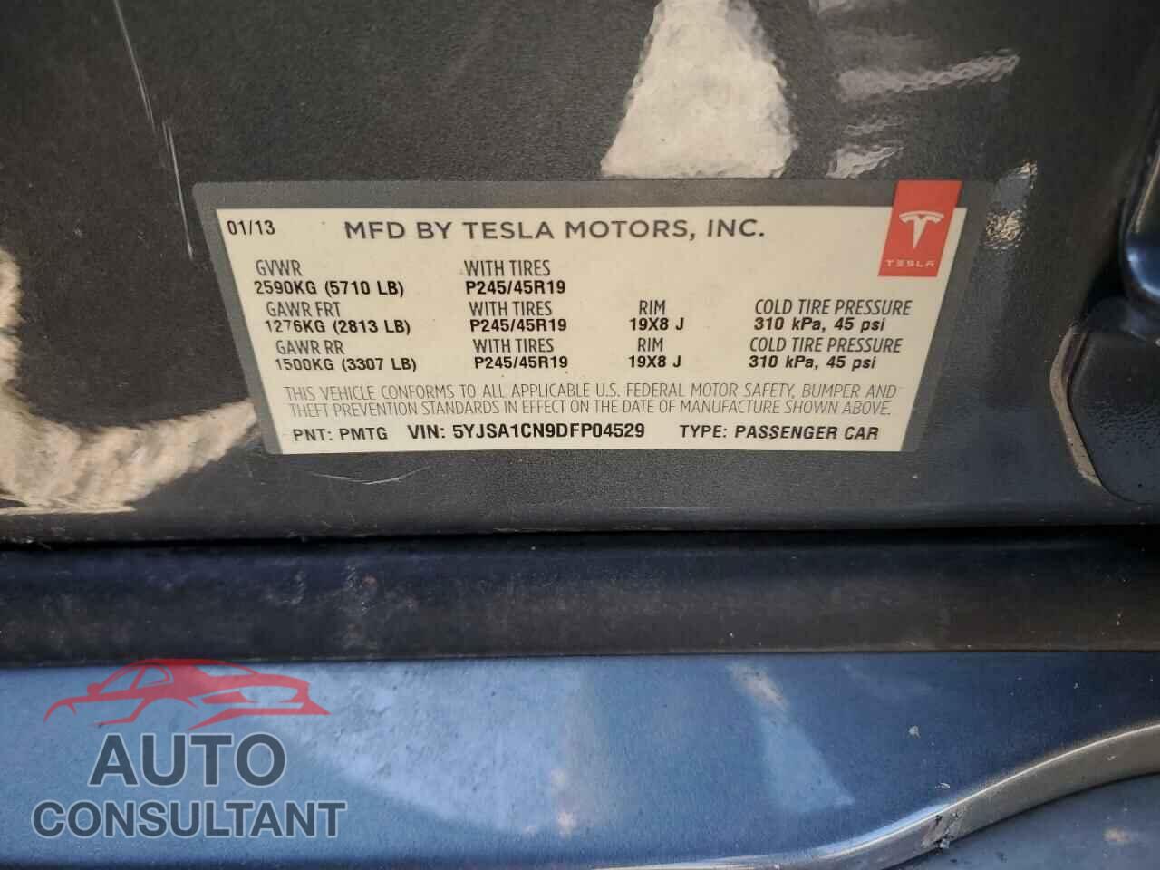TESLA MODEL S 2013 - 5YJSA1CN9DFP04529