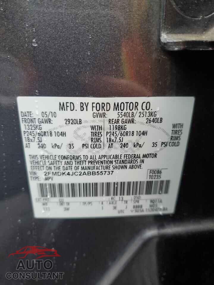 FORD EDGE 2010 - 2FMDK4JC2ABB55737