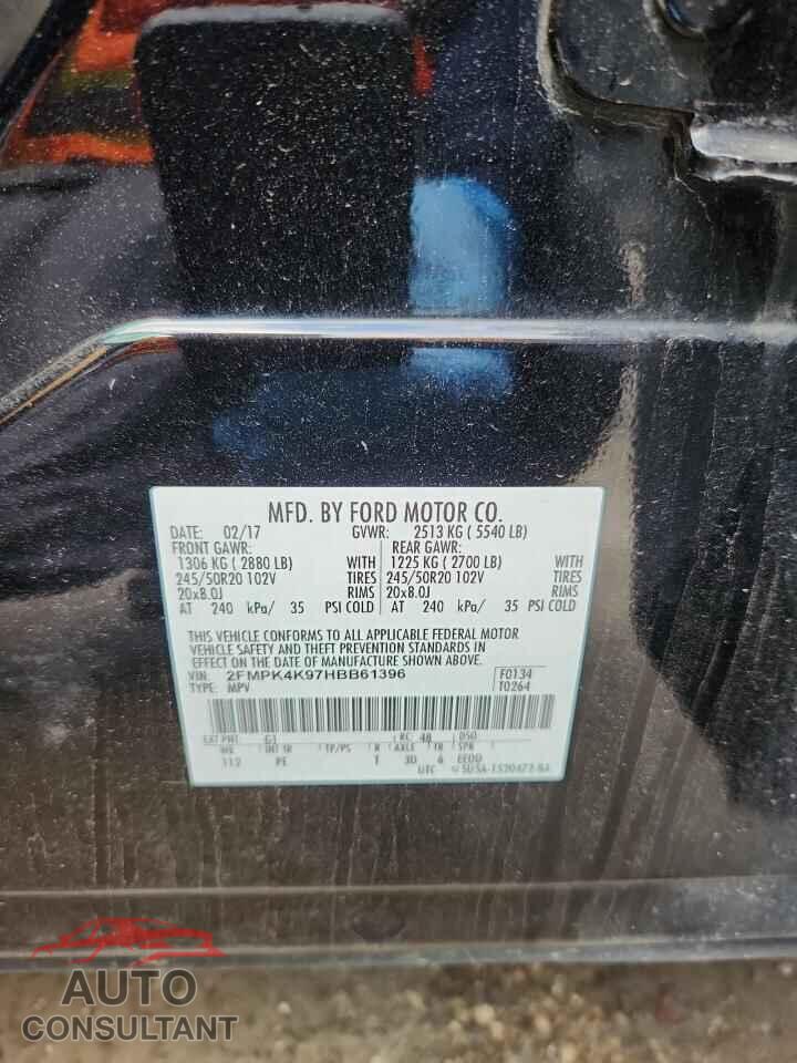 FORD EDGE 2017 - 2FMPK4K97HBB61396