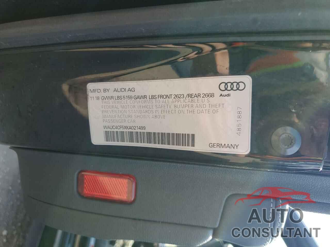 AUDI S5/RS5 2019 - WAUC4CF5XKA021499