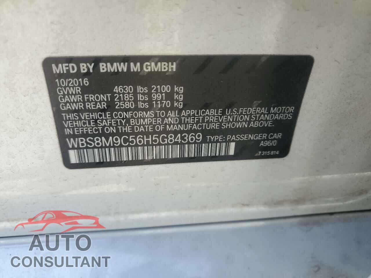 BMW M3 2017 - WBS8M9C56H5G84369