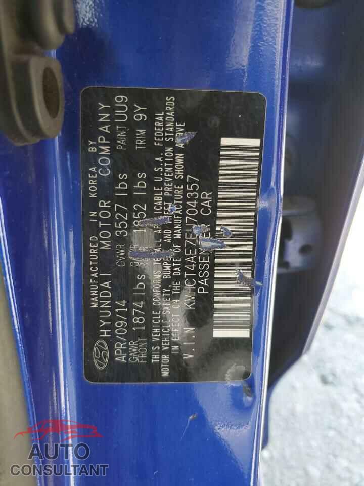 HYUNDAI ACCENT 2014 - KMHCT4AE7EU704357