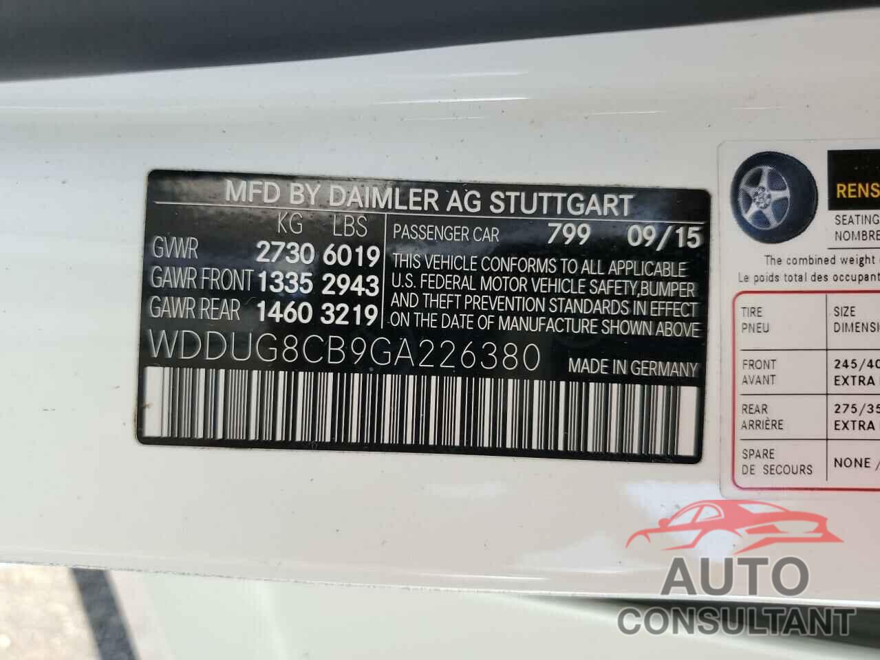 MERCEDES-BENZ S-CLASS 2016 - WDDUG8CB9GA226380
