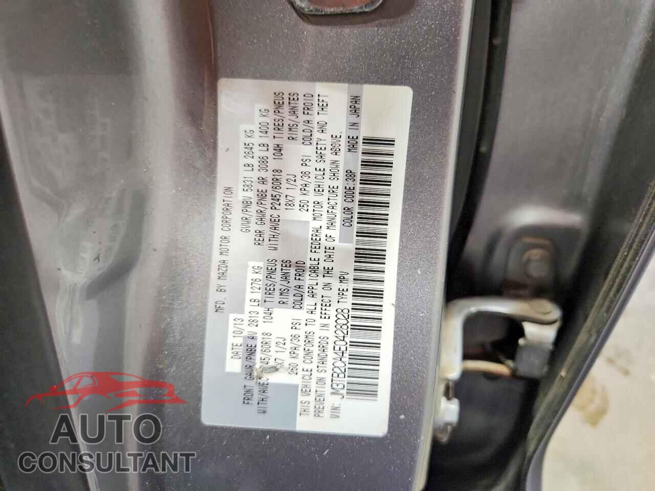 MAZDA CX-9 2014 - JM3TB2CA4E0428028