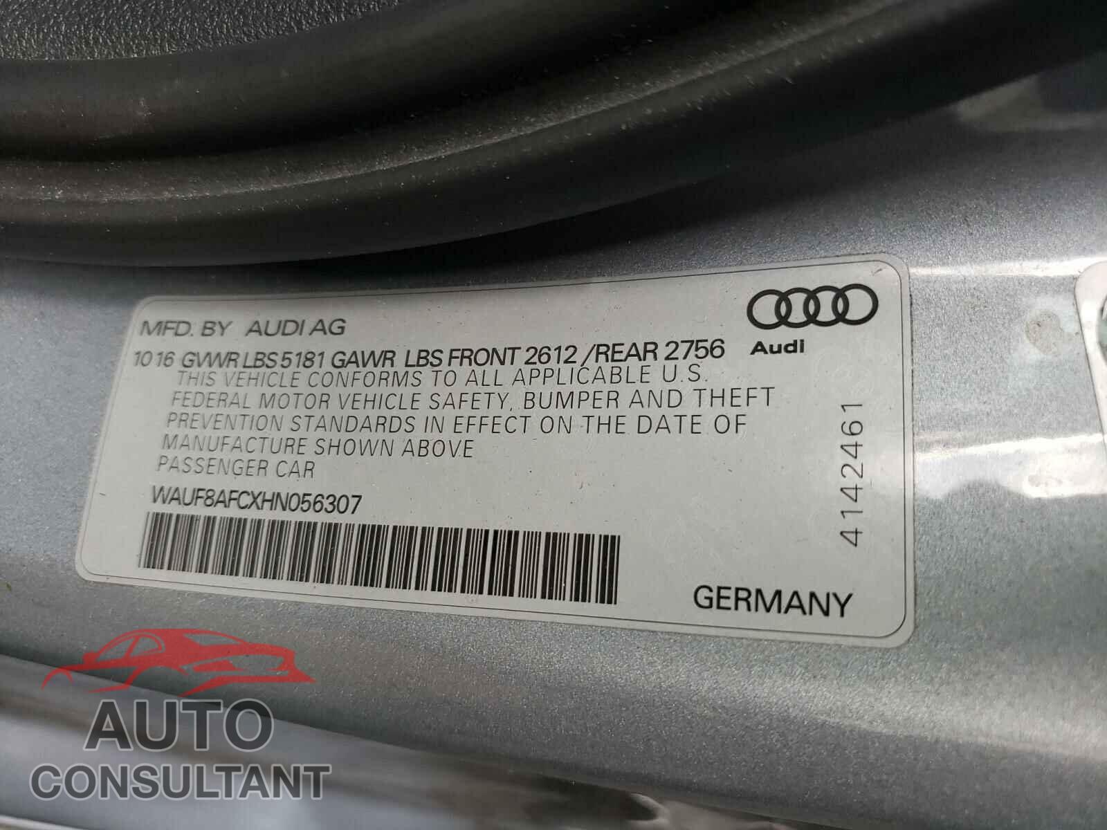 AUDI A6 2017 - WAUF8AFCXHN056307