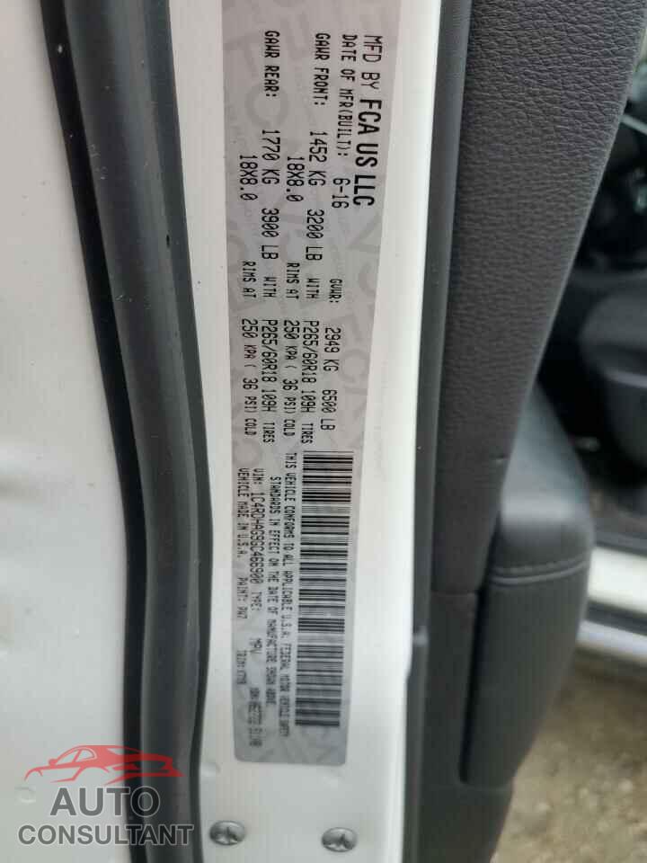DODGE DURANGO 2016 - 1C4RDHAG9GC466900