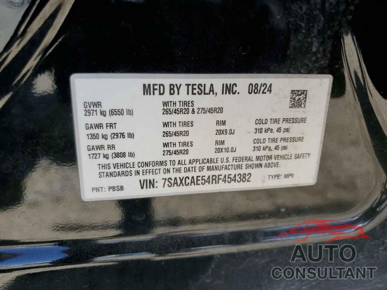 TESLA MODEL X 2024 - 7SAXCAE54RF454382
