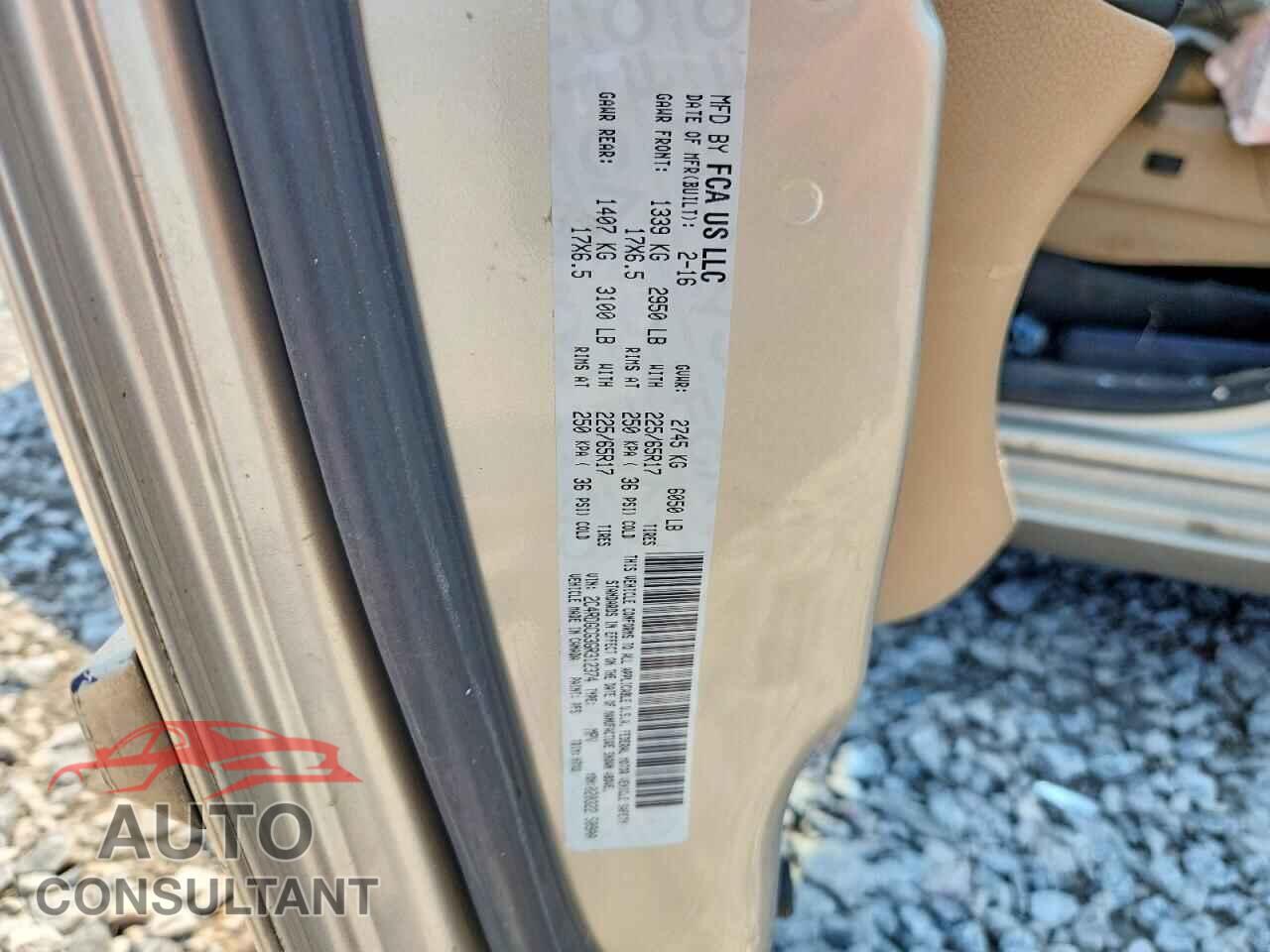 DODGE CARAVAN 2016 - 2C4RDGCG3GR312374