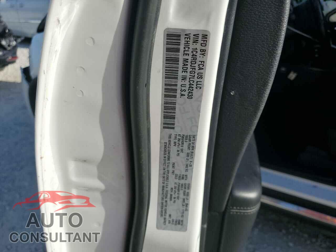 DODGE DURANGO 2020 - 1C4RDJFG7LC442430