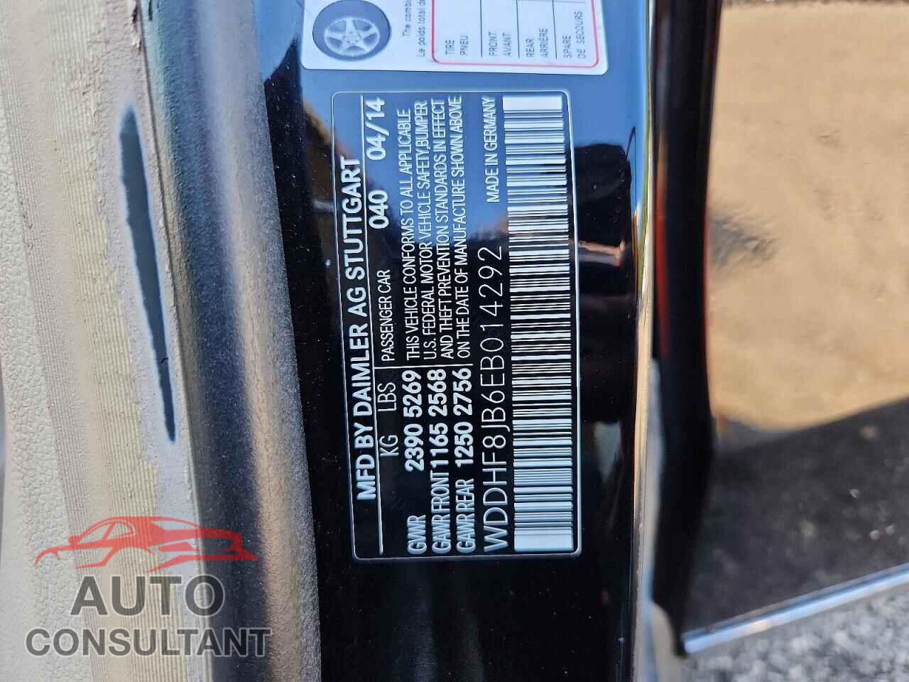 MERCEDES-BENZ E-CLASS 2014 - WDDHF8JB6EB014292